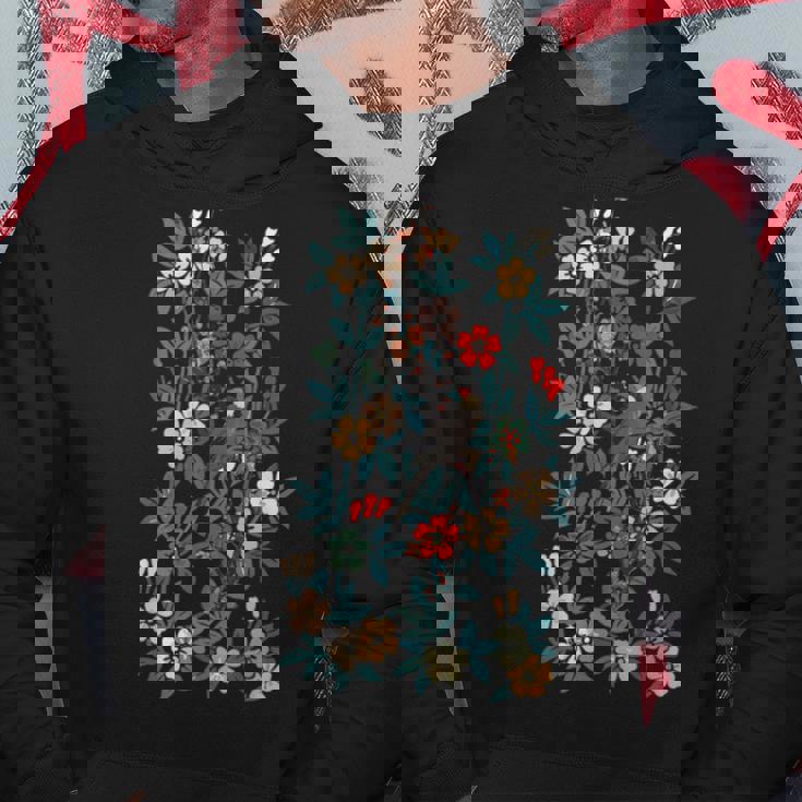 鳥 文鳥と花の模様 パーカー 面白い贈り物