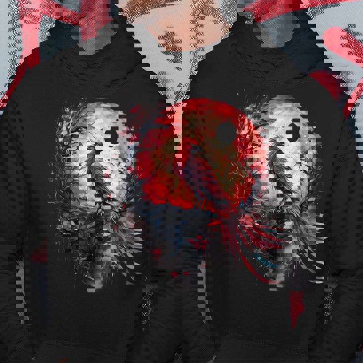 鳳凰 月 火 鳳凰 鳥 桜 木 神話 鳥 パーカー 面白い贈り物