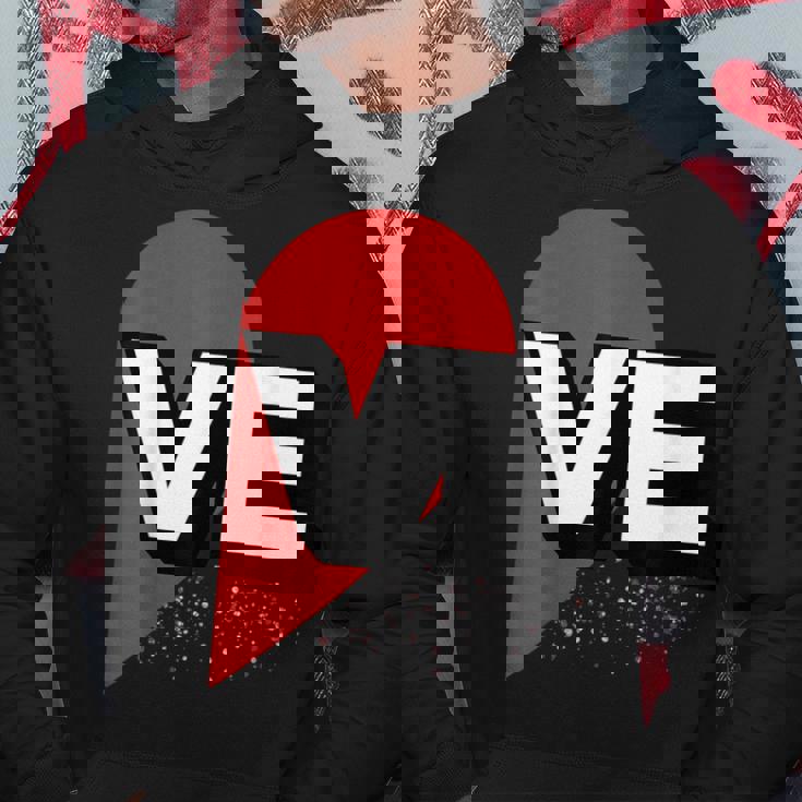 ２人で着るとハートが出来る Loveの文字になる 「Ve」カップル 恋人 パーカー 面白い贈り物