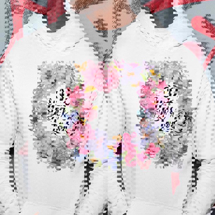 92年間愛された 92歳の誕生日フローラルリース 長袖tシャツ パーカー 面白い贈り物