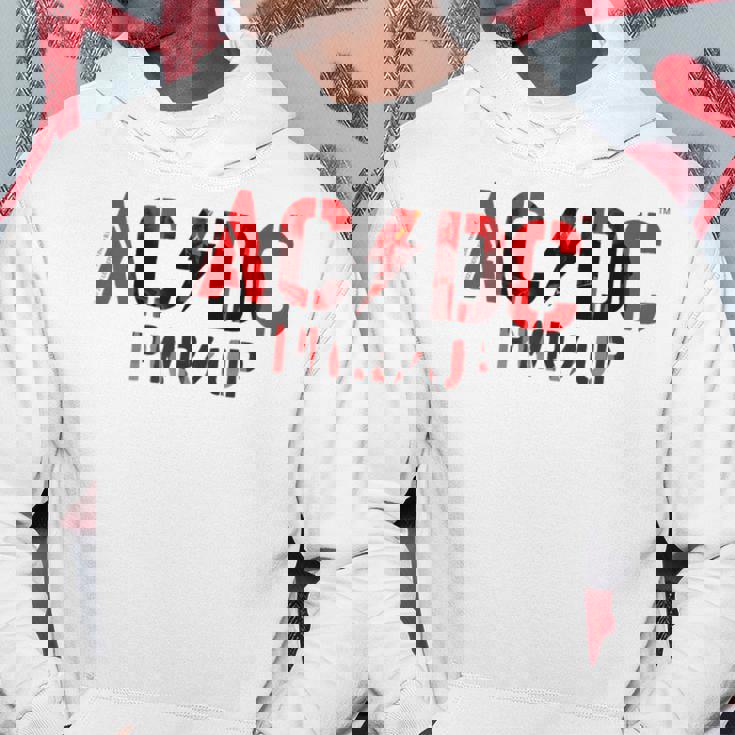 AcDcロックミュージックバンドpwrupフォトロゴ。 パーカー 面白い贈り物