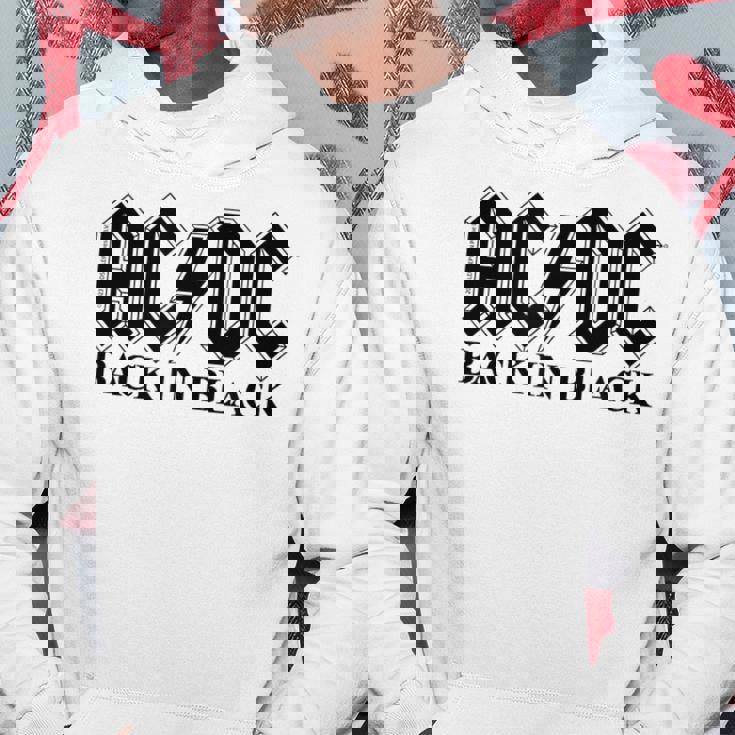 AcDcロックミュージックバンドバックブラックロゴ。 パーカー 面白い贈り物