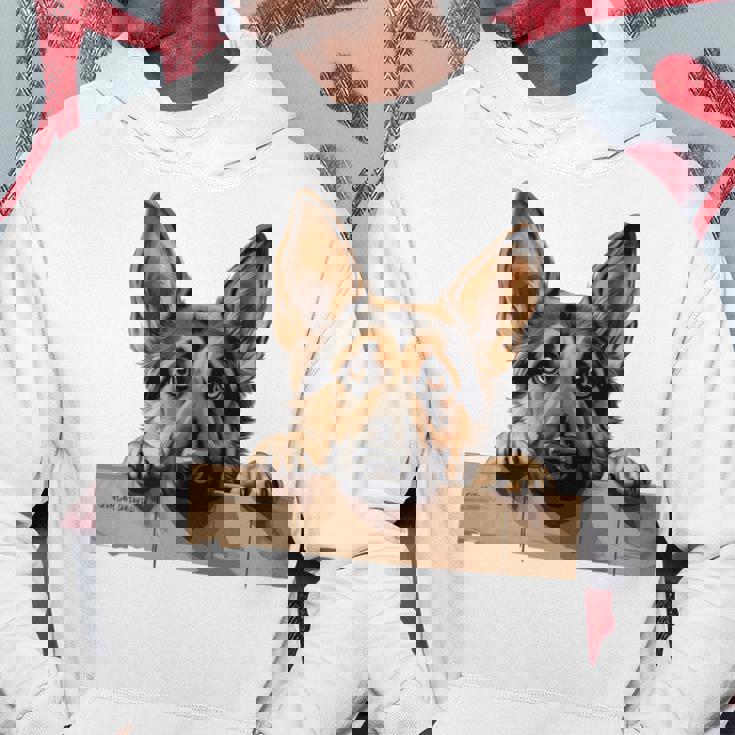 Affectionate Peek ジャーマンシェパードドッグ 長袖tシャツ パーカー 面白い贈り物