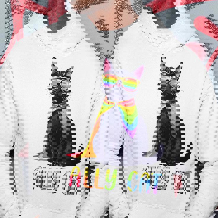 Ally Cat Lgbtゲイプライド月間2025レインボー平等権 パーカー 面白い贈り物
