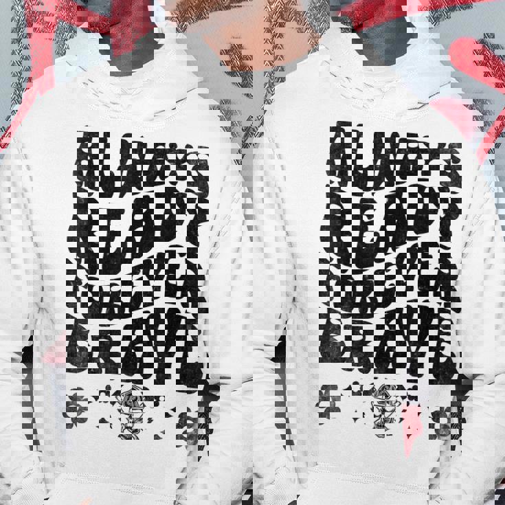 Always Ready Forever Brave 消防士 消防士 パーカー 面白い贈り物