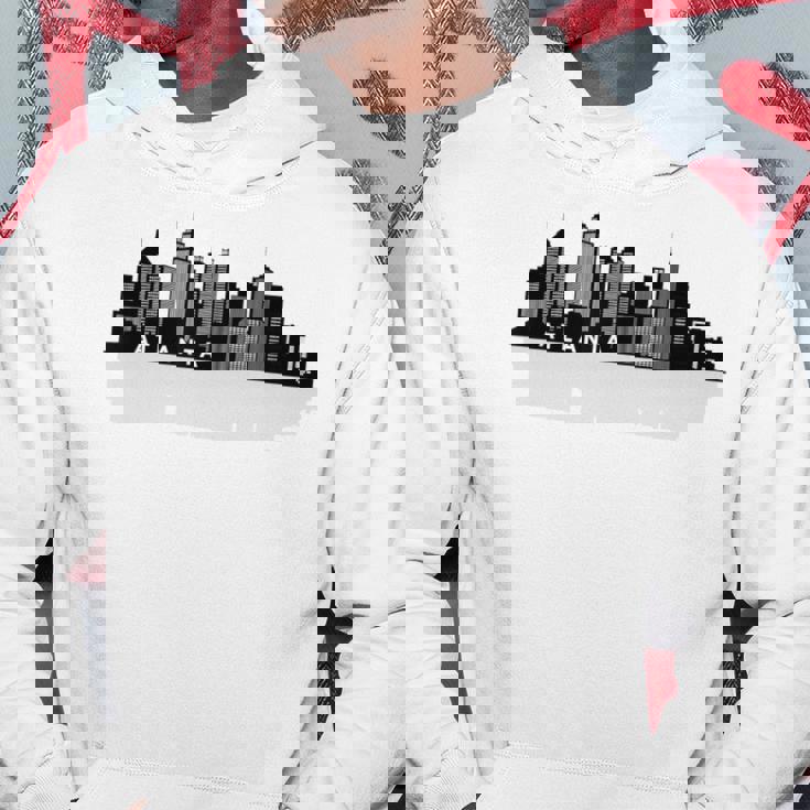 Atlanta Ga スカイライン 摩天楼 シティシルエット パーカー 面白い贈り物