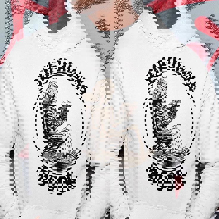 Bone-Chilling 本 スケルトン 読書 ブックワームブックラバーズ 長袖tシャツ パーカー 面白い贈り物