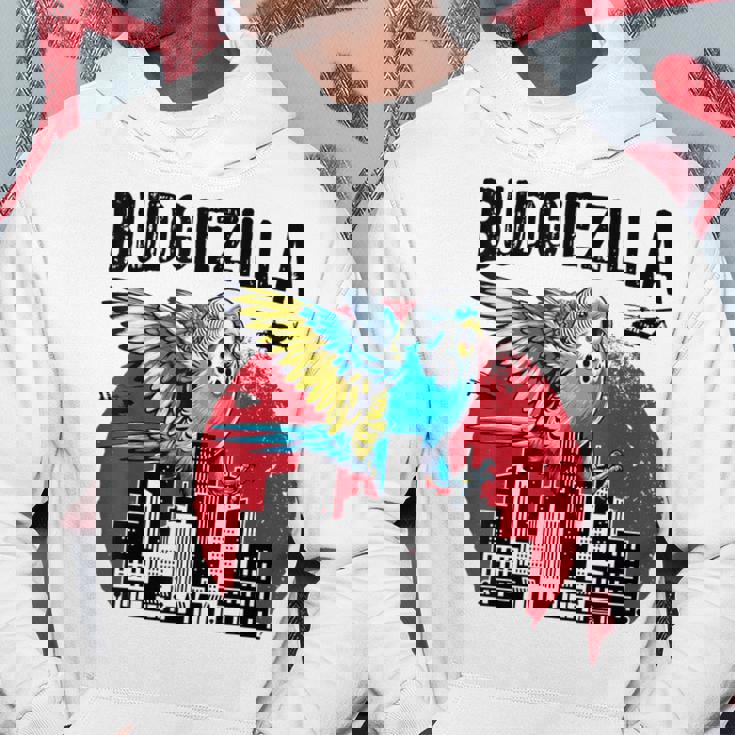 Budgiezilla 面白いインコ セキセイインコ セキセイインコ セキセイインコ 鳥好き パーカー 面白い贈り物