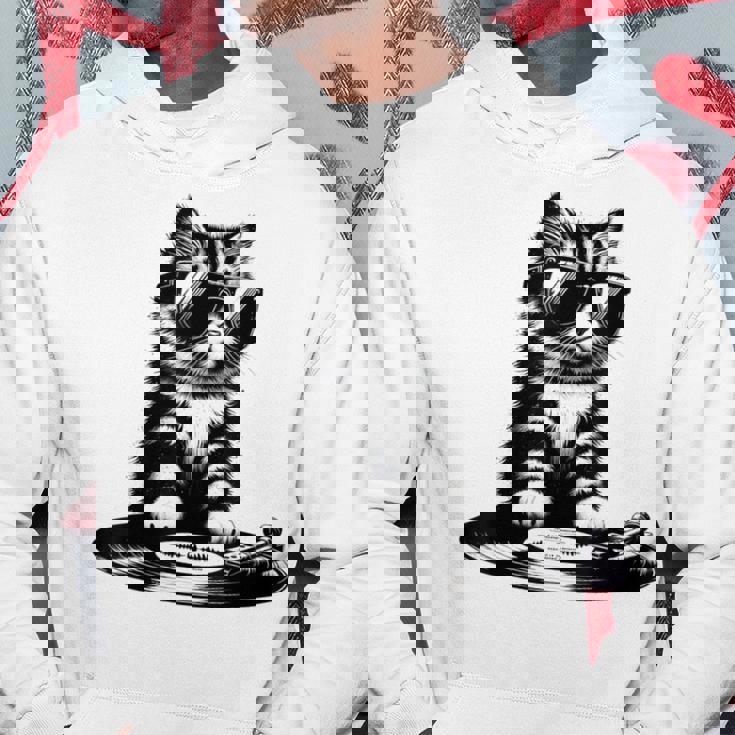 Cool Dj Cat ビニールレコード愛好家 パーカー 面白い贈り物