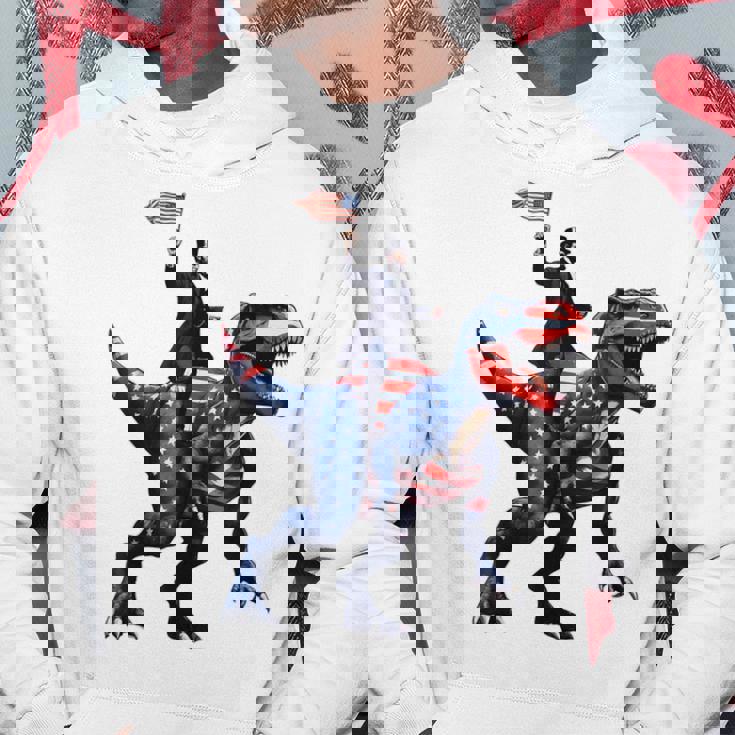 Dino Abraham Lincoln 4Th Of July Boys American Flag パーカー 面白い贈り物