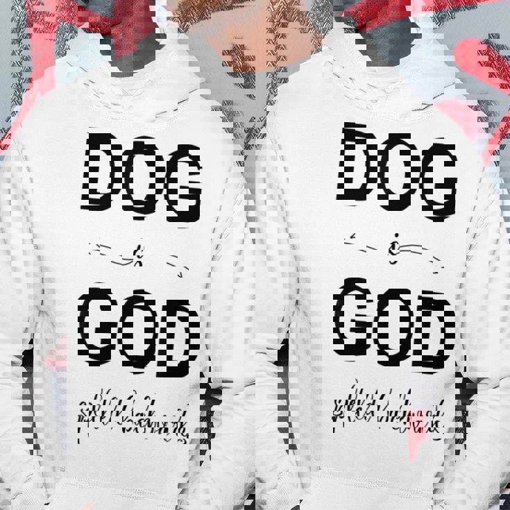 Dog Is Godpelled Backwards-面白い犬の言葉 パーカー 面白い贈り物