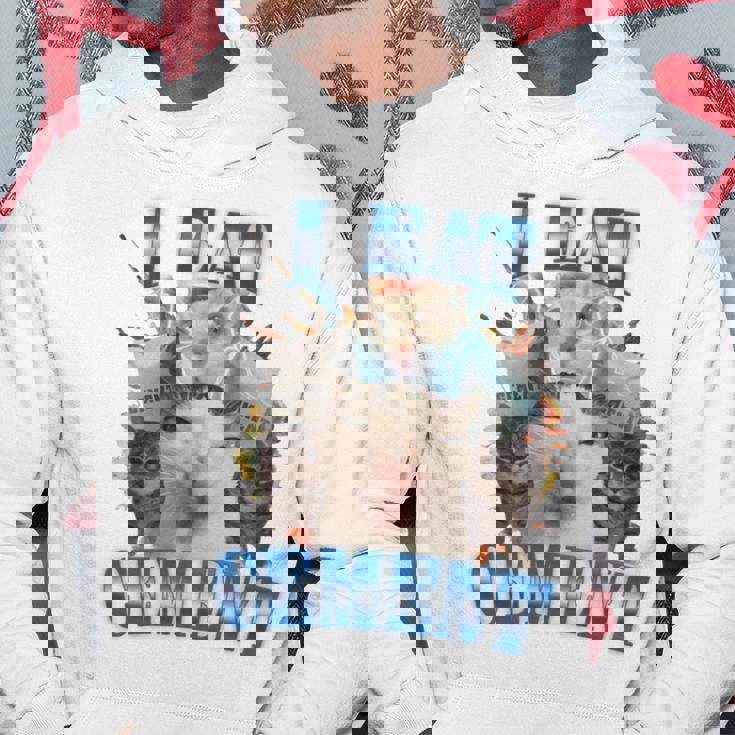 I Eat セメント 呪われた猫 面白い 奇妙な特定 ダンク ミーム 長袖tシャツ パーカー 面白い贈り物