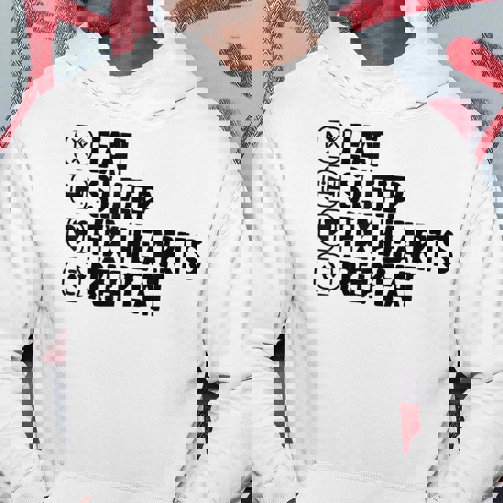 Eatleep Fix Heartsリピート心臓専門医心臓病学 パーカー 面白い贈り物