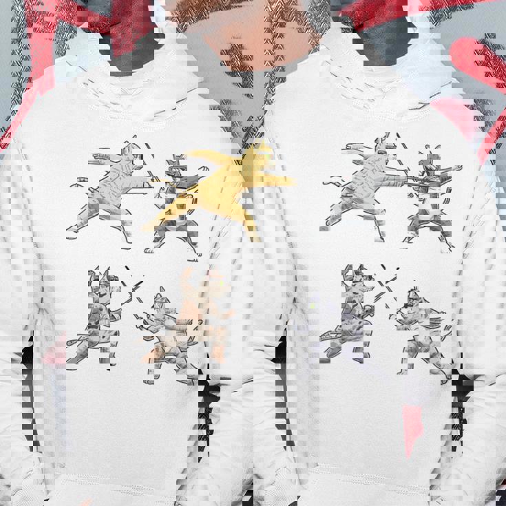 Fencer 猫 エペフェンシング付き パーカー 面白い贈り物