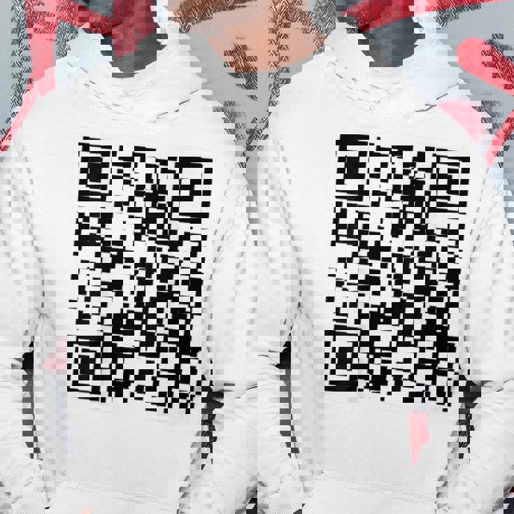 Fu Qr スキャンコード 皮肉ユーモア Fuバックプリント パーカー 面白い贈り物