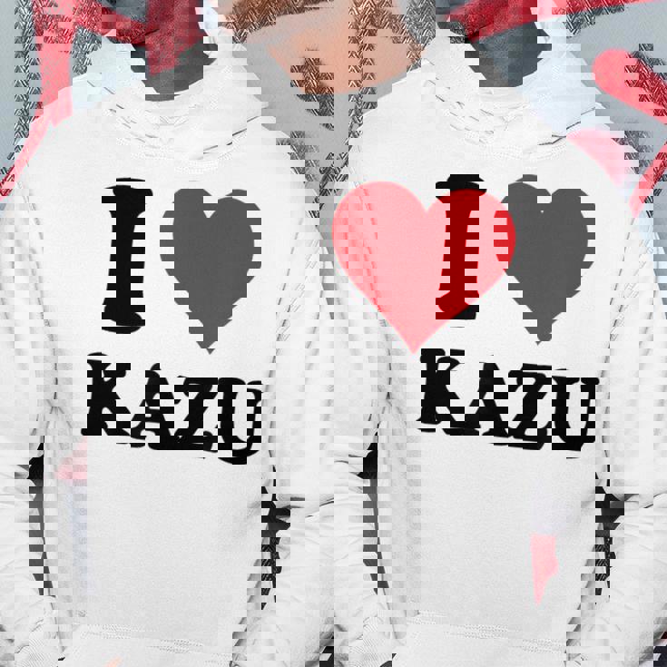 I Heart Kazu 名 I Love パーソナライズ パーカー 面白い贈り物