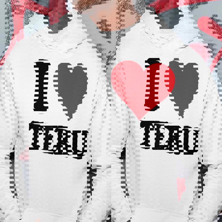 I Heart Teru 名 I Love パーソナライズ パーカー 面白い贈り物
