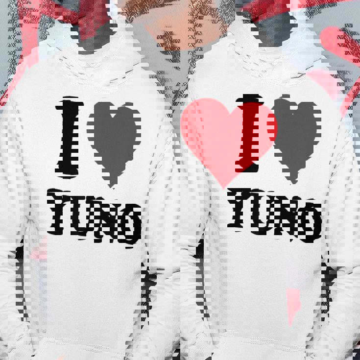 I Heart Yuno ファーストネーム I Love パーソナライズ パーカー 面白い贈り物