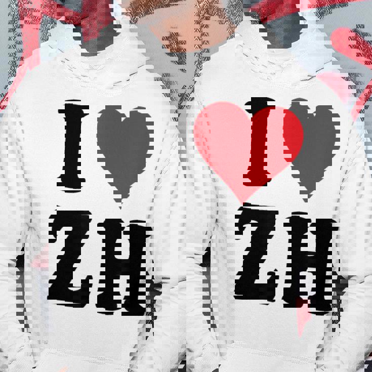 I Heart Zh Initials I Love ZH First And Last Name Z H パーカー 面白い贈り物
