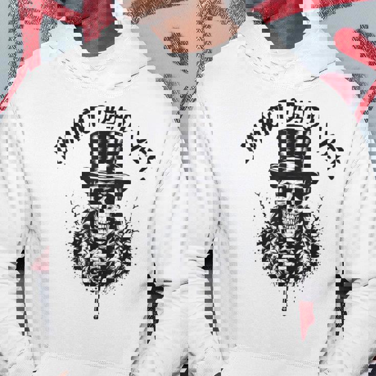 I'm Not Dead Yet Thekeleton Head パーカー 面白い贈り物