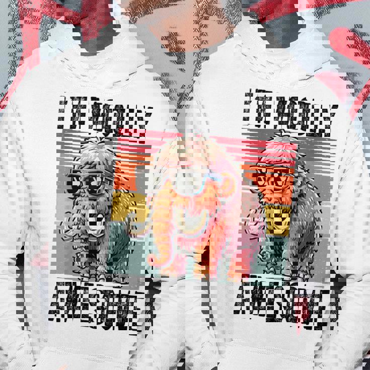 I'm Woolly Awesome 面白い レトロ メンズ レディース キッズ ウーリーマンモス パーカー 面白い贈り物