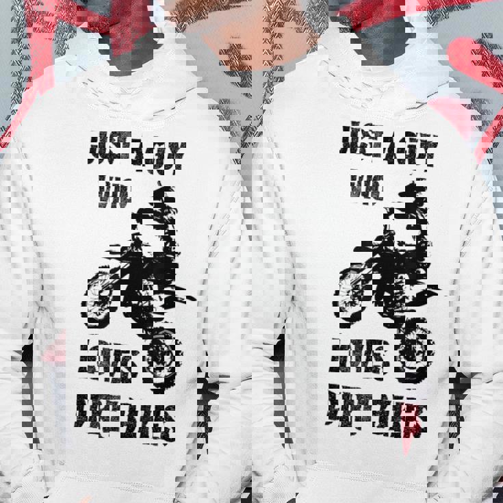 メンズ Just A Guy Who Loves ダートバイク 面白い モトクロス パーカー 面白い贈り物