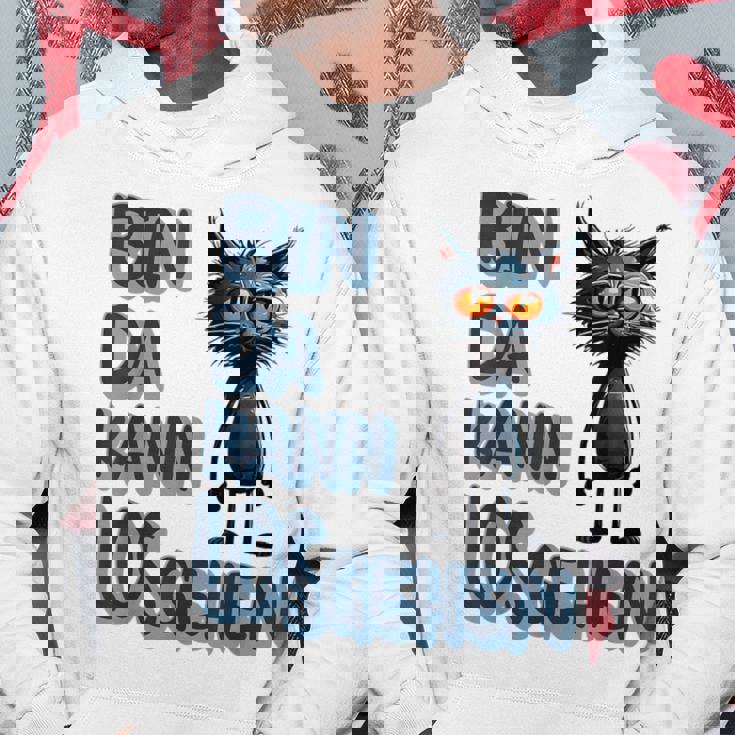 Katze Bin Da 'T Losgehen ファニーステートメントキャット パーカー 面白い贈り物