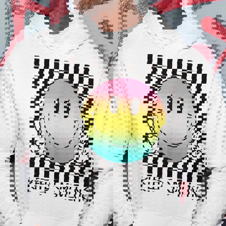 Keepmiling キュート 面白い ハッピー 平和 笑顔 ポジティブ パーカー 面白い贈り物