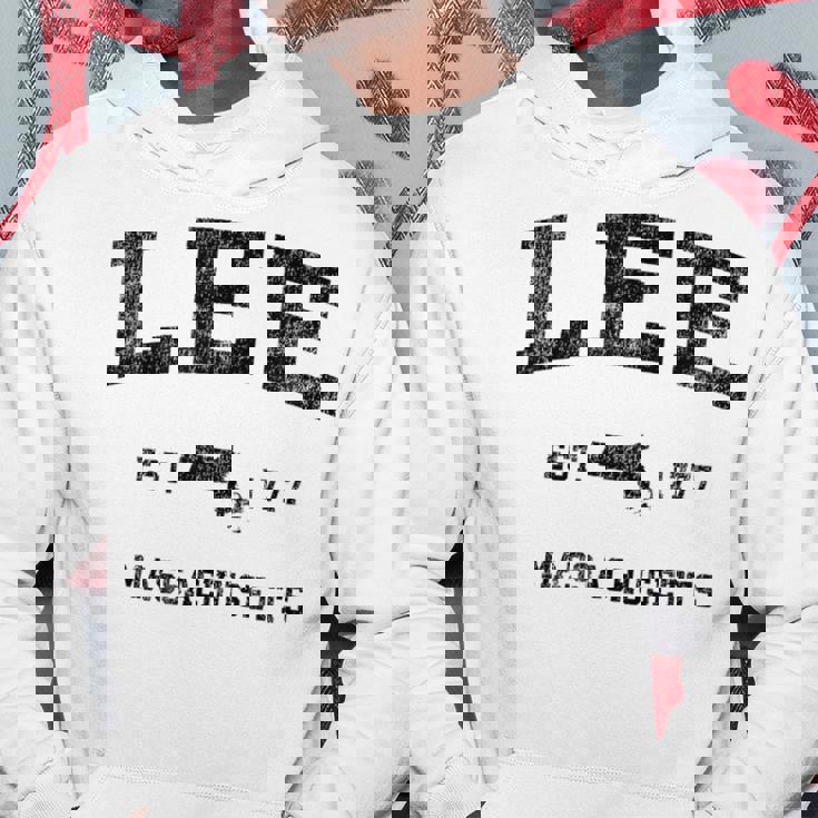 Lee Massachusetts Ma ビンテージ スポーツ デザイン ブラックプリント パーカー 面白い贈り物