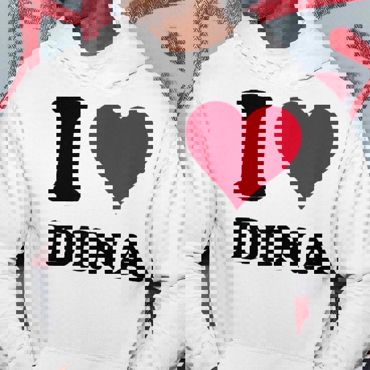 I Love Dina パーカー 面白い贈り物
