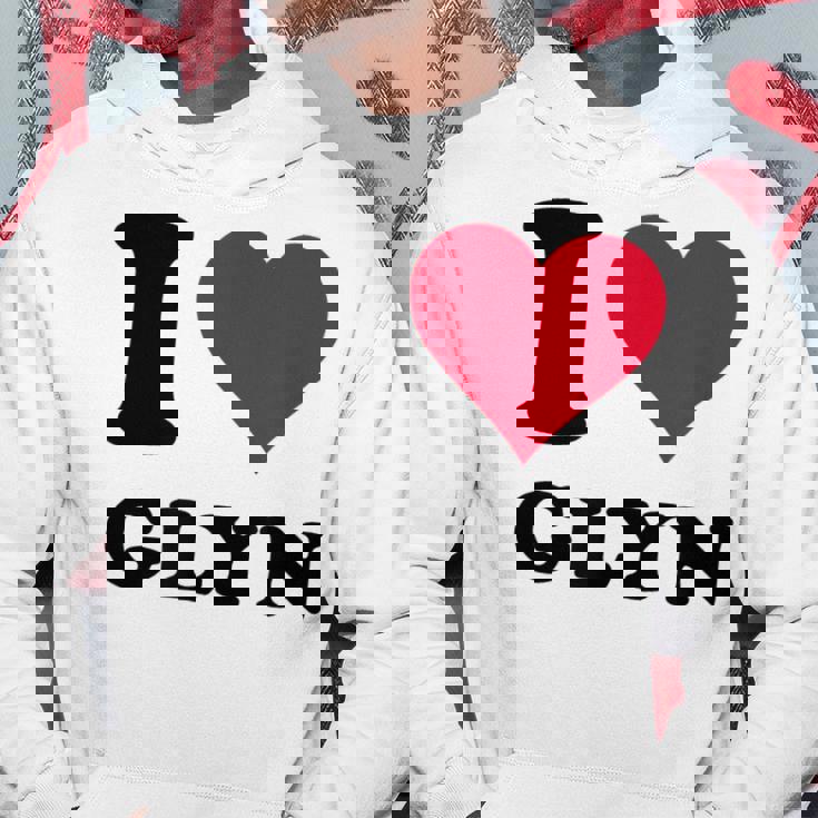 I Love Glyn パーカー 面白い贈り物