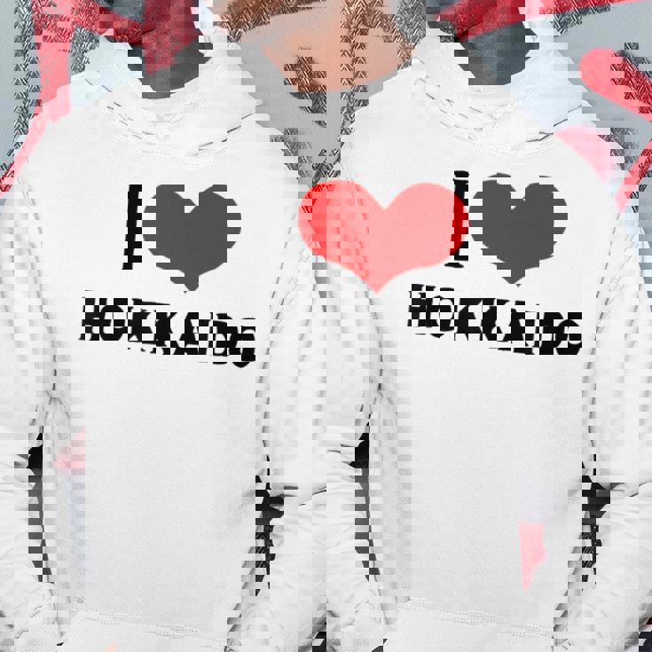 I Love Hokkaido 愛 ハート 北海道 日本 お土産 かわいい おしゃれ パーカー 面白い贈り物