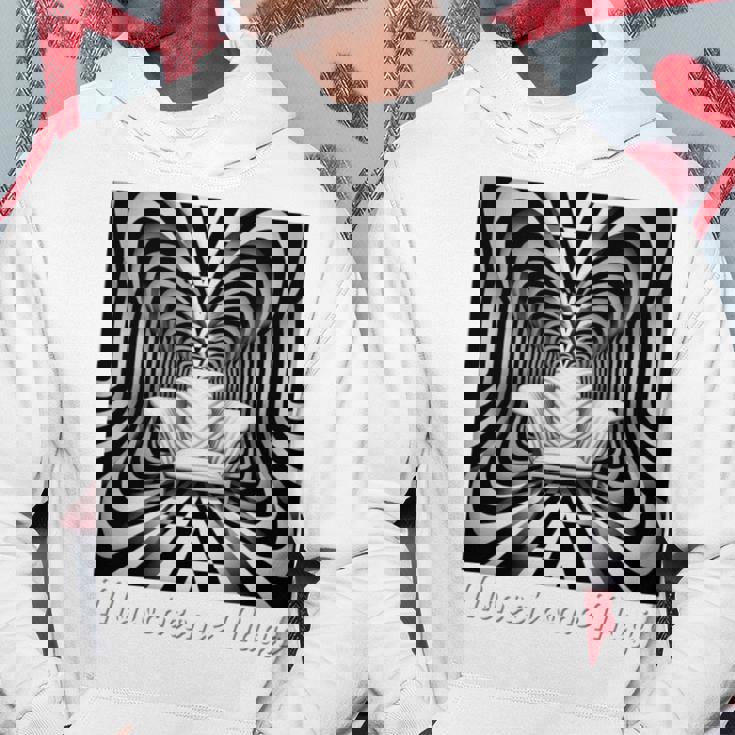 Monochrome Magic 幾何学トリックアート 長袖tシャツ パーカー 面白い贈り物