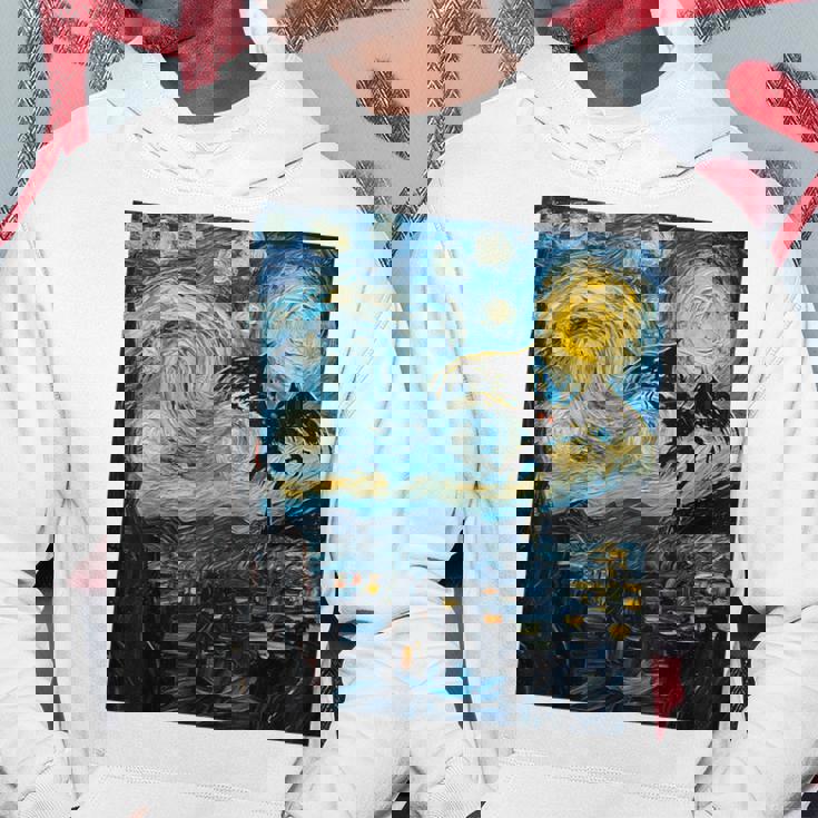 Mothman Cryptid Cryptozoology 星月夜 ゴッホ絵画 パーカー 面白い贈り物