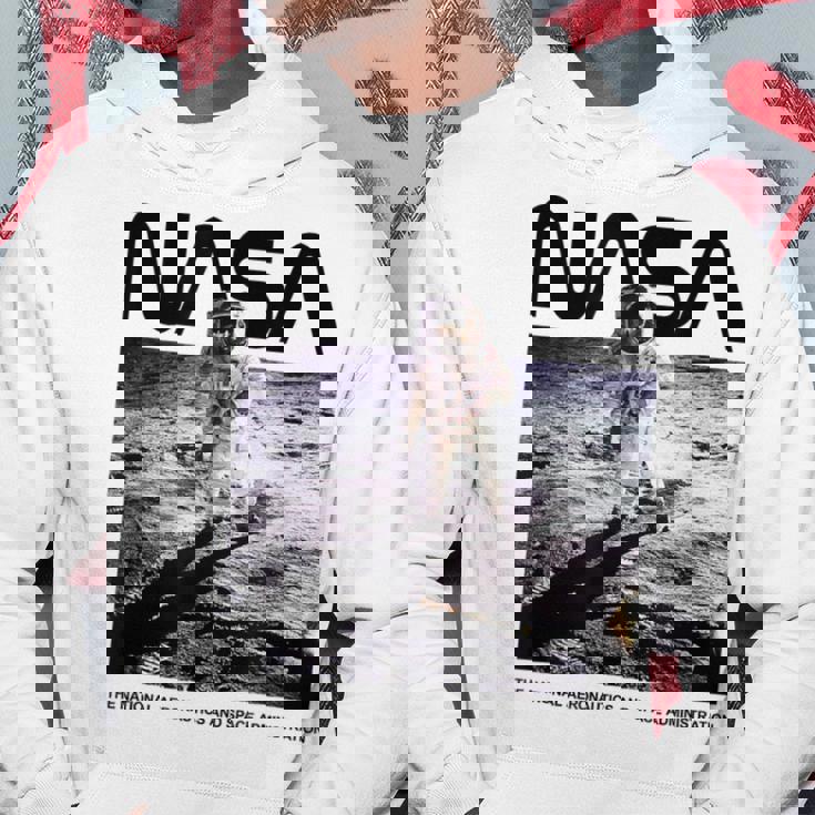 Nasaアポロ11号の月面宇宙飛行士の有名なワームロゴ パーカー 面白い贈り物