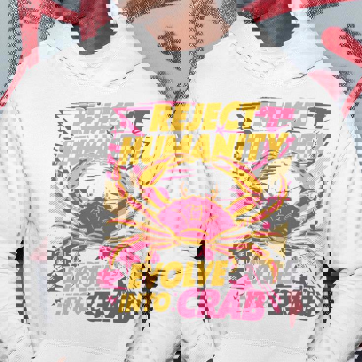 Reject Humanity Evolve To Crab ファニーカニ 長袖tシャツ パーカー 面白い贈り物