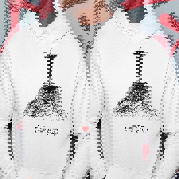 Rio De Janeiro リオデジャネイロのスカイライン イエスキリストの像 ブラジル 愛 パーカー 面白い贈り物