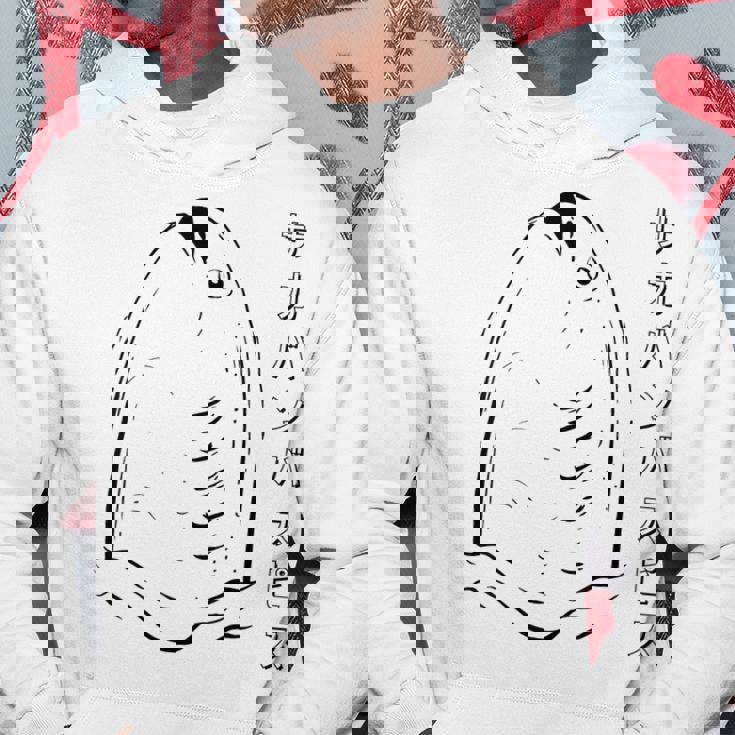 Sacabambaspis フィッシュミーム 日本語ラインアート パーカー 面白い贈り物