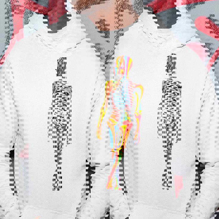 Skelleton カラフル ヒューマンアート 抽象 グラフィック スケルトン パーカー 面白い贈り物