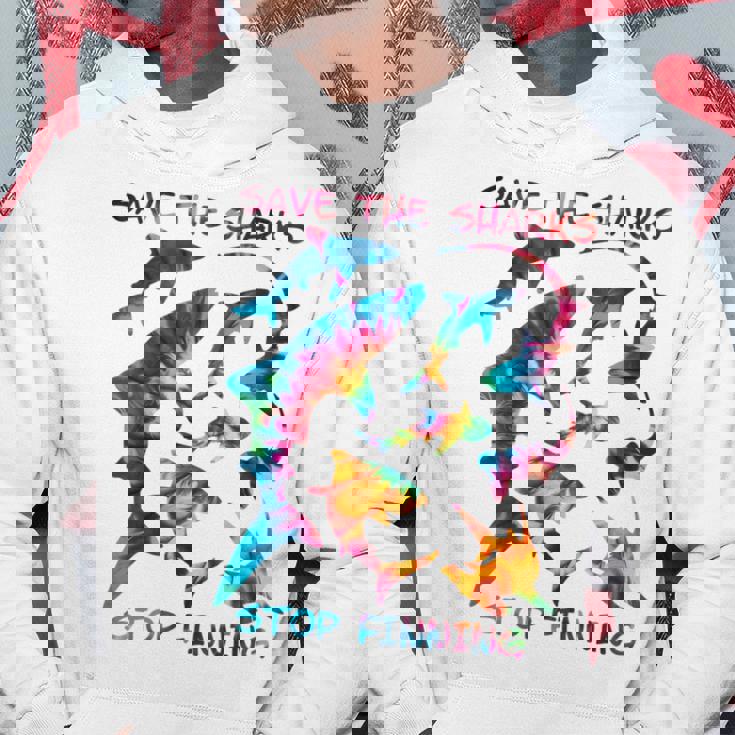 Stop Finning ジンベエザメ シュモクザメサメの種類タイダイ 長袖tシャツ パーカー 面白い贈り物