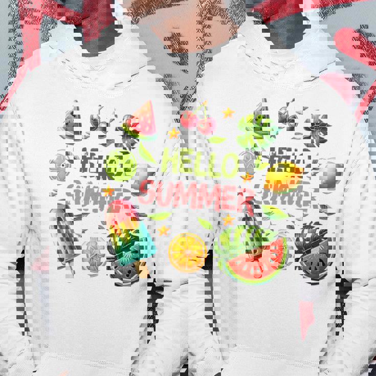 Summeribes ビーチバケーション ハローサマー トロピカル 楽しいデザイン パーカー 面白い贈り物