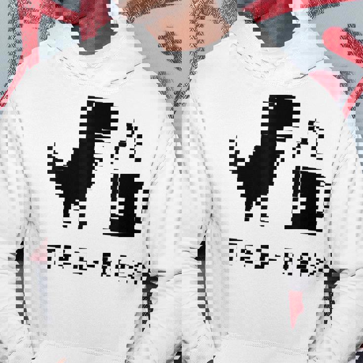 Tea Rex Pixel 8ビットゲーム恐竜 パーカー 面白い贈り物