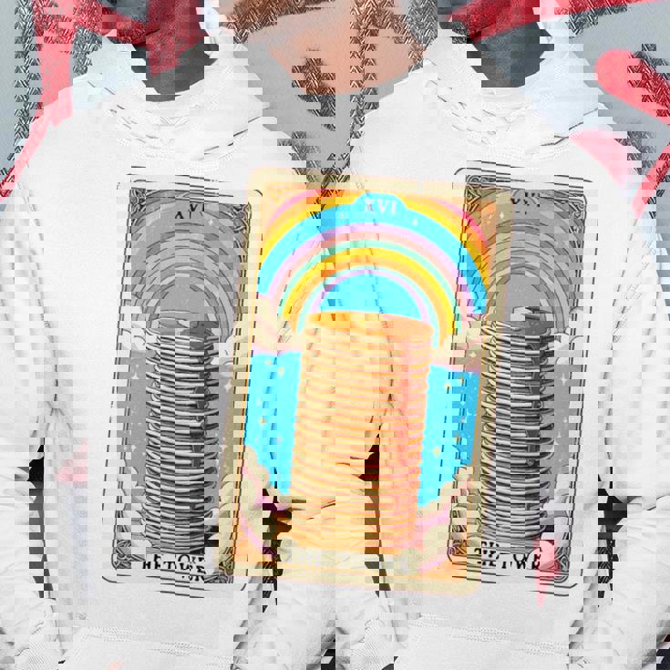 The Tower タロットカード パンケーキタワー 朝食愛好家 長袖tシャツ パーカー 面白い贈り物