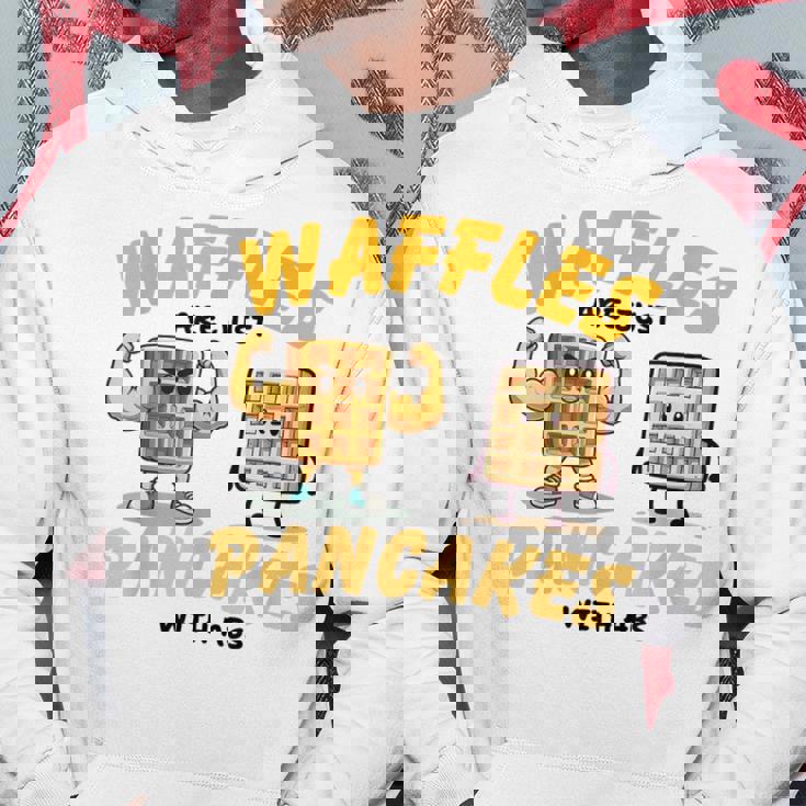 Waffles Are Just Pancakes With Abs Breakfast ワッフル愛好家 パーカー 面白い贈り物