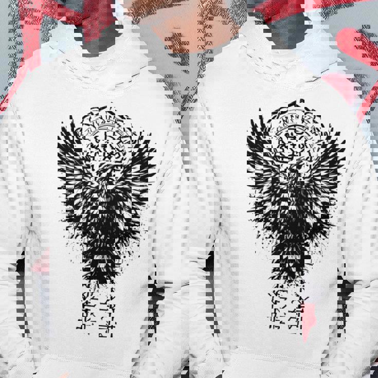 Walhalla Raven Odins ルーンズ ノルディック コンパス バイキング 長袖tシャツ パーカー 面白い贈り物