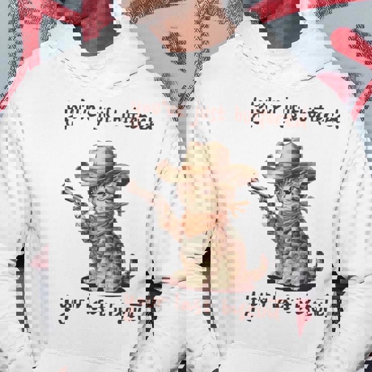 You 'Ve Just Buttered Your Last Biscuit Meow Cowboy Cat Meme 長袖tシャツ パーカー 面白い贈り物