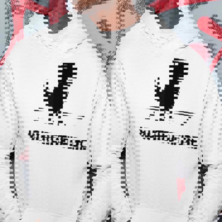 You Are Offline T-Rex 恐竜のラン ピクセルアート 恐竜ゲーム パーカー 面白い贈り物