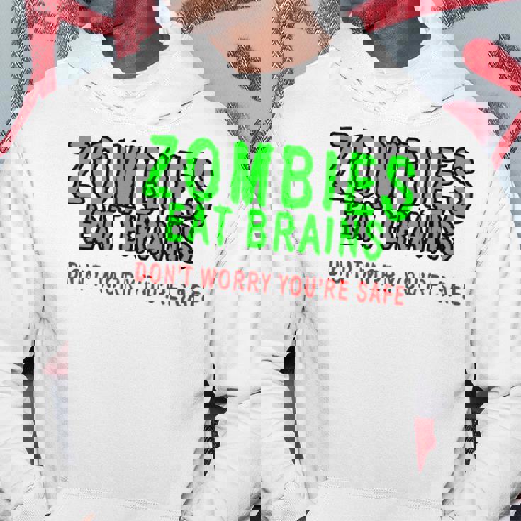 Zombies Eat Brains Don't Worry You'reafe パーカー 面白い贈り物