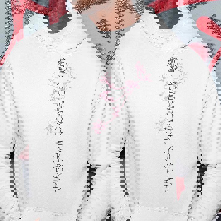 「桜／とほかみえみため」 言霊 ホツマ文字 ヲシテ文字 とほかみえひため 桜 神社 開運 お守り バックプリント 長袖tシャツ パーカー 面白い贈り物