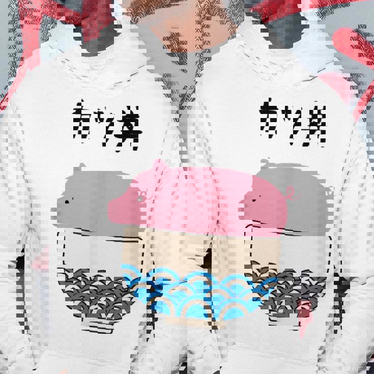 【カツ丼】豚 とんかつ 豚カツ 豚肉 受験生 ごはん 目立つ おもしろ 面白い ネタ ウケ狙い 笑える 可愛い おバカな パーカー 面白い贈り物